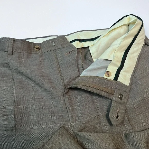 Vintage Tommy Hilfiger Wool Pleated Pants Men’s 36 Missing Button - Picture 4 of 10